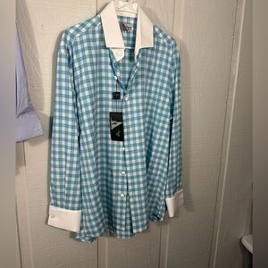 Smokey Joe’s Men’s Blue and White Long Sleeve Button Down Shirt Size XL NWT
